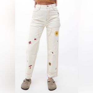 PacSun Embroidered High Rise Carpenter Pants Size 23 New